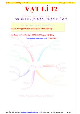 80 Đề thi thử THPT quốc gia Vật lí 12 năm 2017 - Trần Văn Hậu
